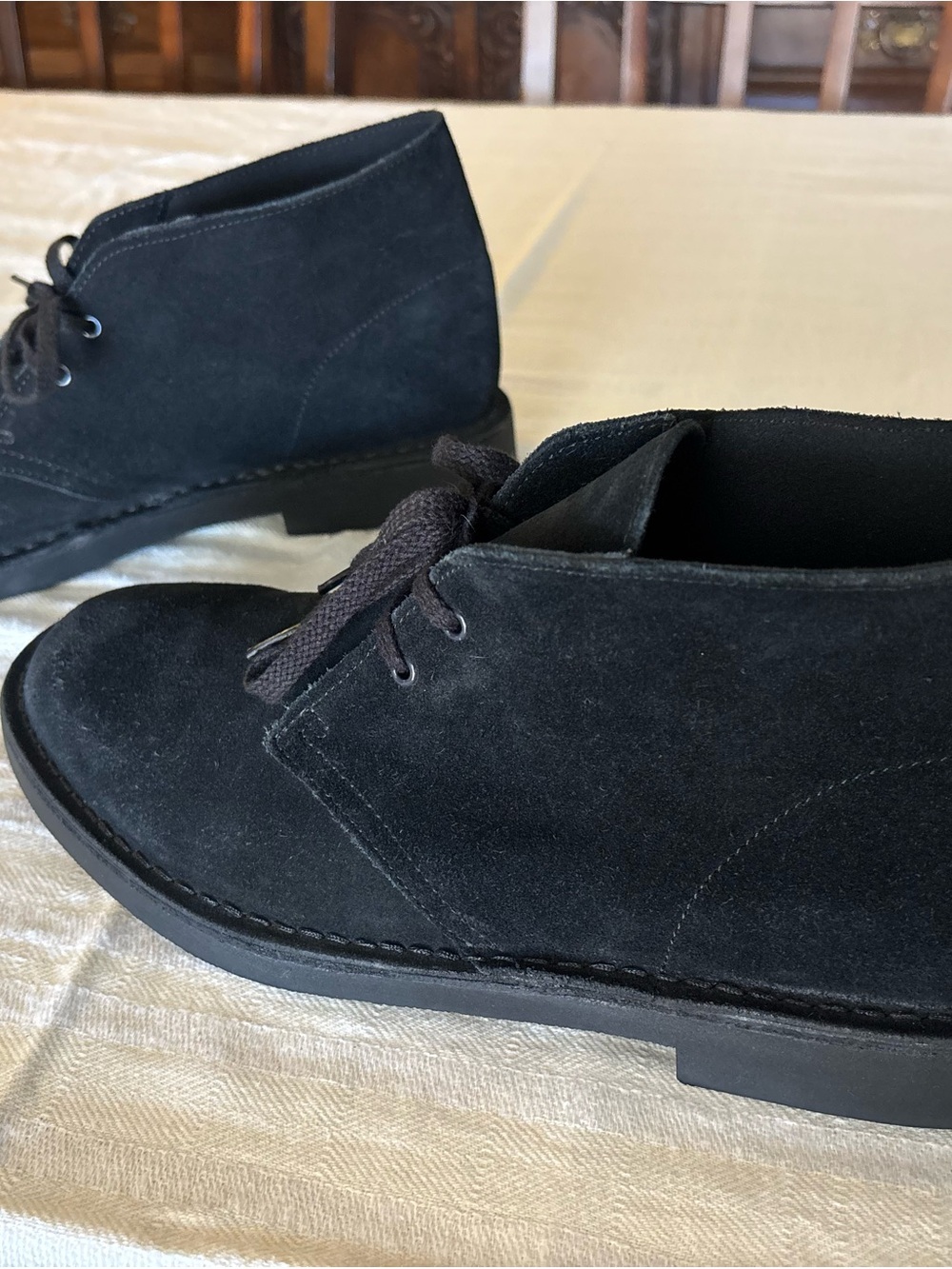 Clarks Bushacre 2 Black Suede Lace Up Chukkas Boots 61548594 Men's Size 10M